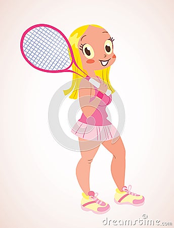 Tennis girl Vector Illustration