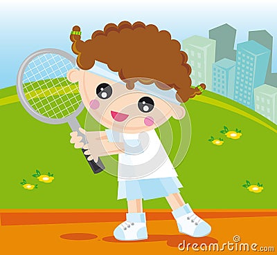 Tennis girl Stock Photo