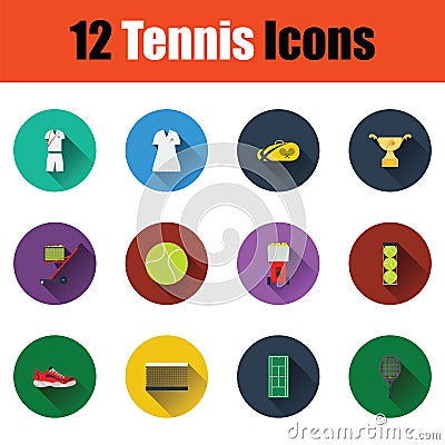 Tennis icon set Vector Illustration