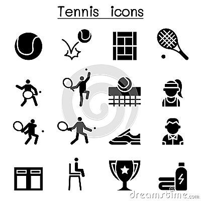 Tennis icon set illustration graphic design Cartoon Illustration