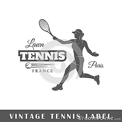 Tennis label template Vector Illustration