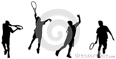 Tennis Player Hight Backhand Vector Illustration