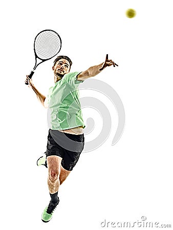 Tennis player man isolated Stock Photo