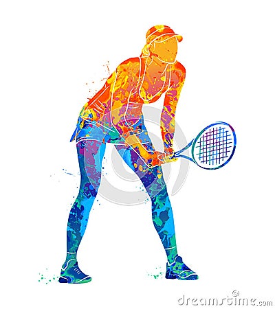 Tennis player, silhouette Vector Illustration