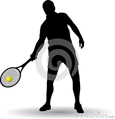 Tennis player silhouette Vector Illustration