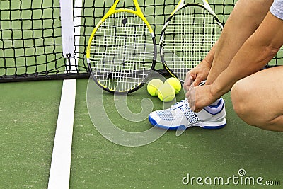 Tennis Preperation Stock Photo