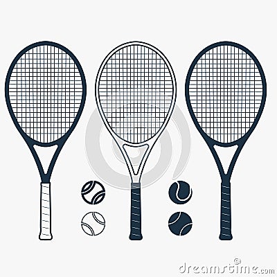 Tennis racket and ball, vector Vector Illustration