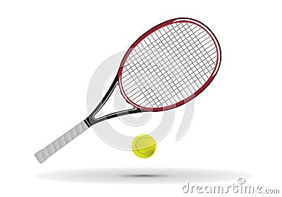 Tennis racket and ball illustration Vector Illustration