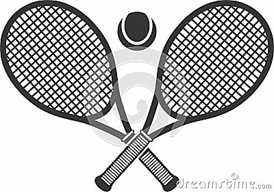 Tennis racket Silhouette Vector Illustration