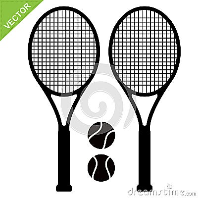 Tennis racket silhouettes vector Vector Illustration