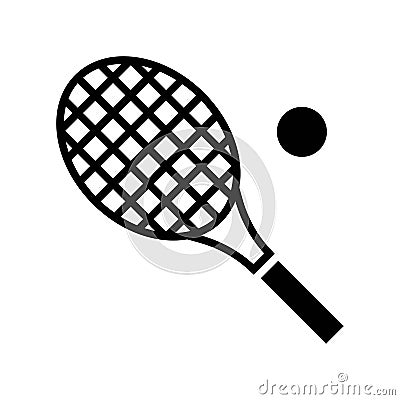 Tennis racket vector, Summer Holiday related solid icon Vector Illustration