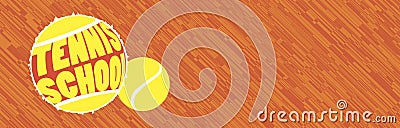 Tennis shcool. Horisontal banner .Abstract background Vector Illustration