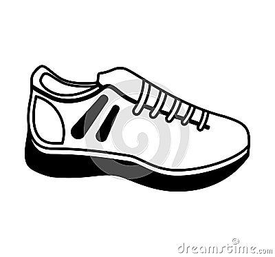 Tennis shoes isolated icon Vector Illustration