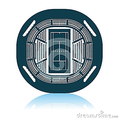 Tennis Stadium Aerial View Icon Vector Illustration