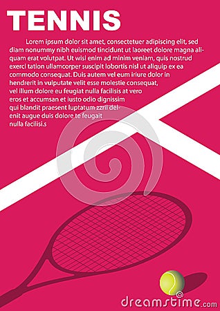 Tennis tournament poster design. Poster Vector template Vector Illustration