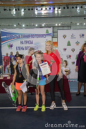 Tennis tournament for prizes of Elena Vesnina Editorial Stock Photo