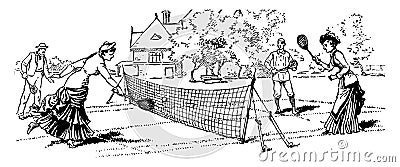 Tennis vintage illustration Vector Illustration