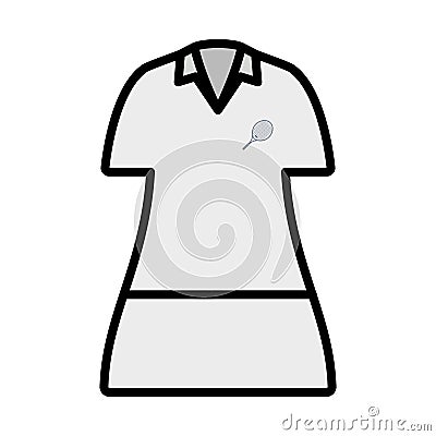 Tennis Woman Uniform Icon Vector Illustration