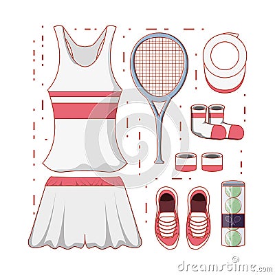 Tennis women clothing icon Vector Illustration