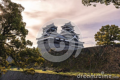 Tenshu of Kumamoto castle in kumamoto city, kyushu, japan Stock Photo