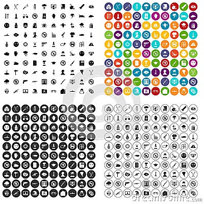 100 tension icons set vector variant Vector Illustration