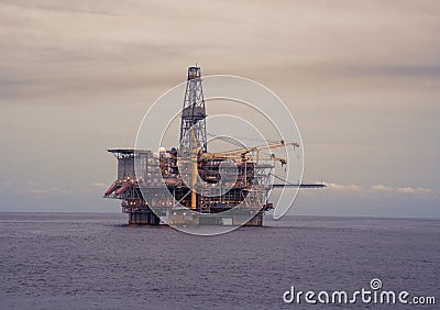Tension leg Oil Rig platform. Offshore oil and gas industry Stock Photo