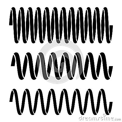 Tension spring black symbols Vector Illustration