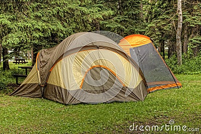 Tent in Camp Site Stock Photo