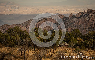 Tent Camped On The Ridge of The Chisos Mountains Stock Photo