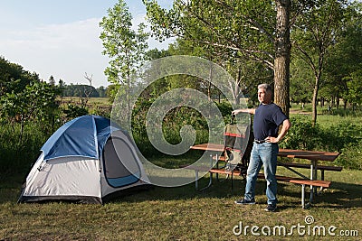 Tent Camping, Backpacking, Backpacker, Nature Stock Photo