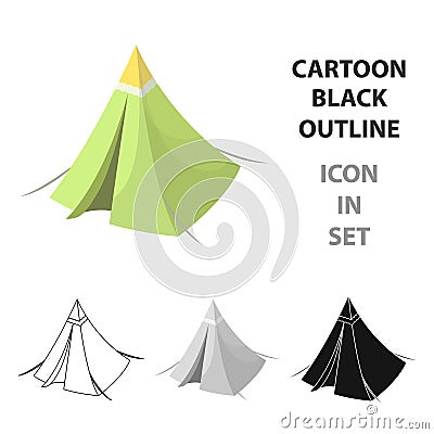 Tent cone.Tent single icon in cartoon style vector symbol stock illustration web. Vector Illustration