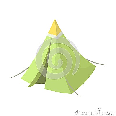 Tent cone.Tent single icon in cartoon style vector symbol stock illustration web. Vector Illustration