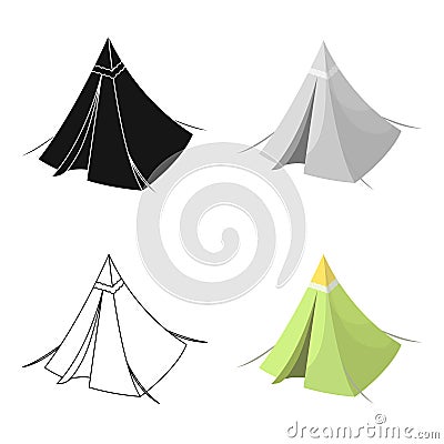 Tent cone.Tent single icon in cartoon style vector symbol stock illustration web. Vector Illustration