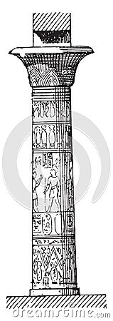 Tent flared column, vintage engraving Vector Illustration