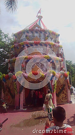 Tent of Indian festival of dusshera Editorial Stock Photo