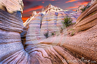 Tent Rocks Canyon at Sunrise Stock Photo