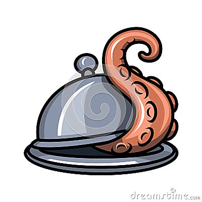 The tentacle crawls out Vector Illustration