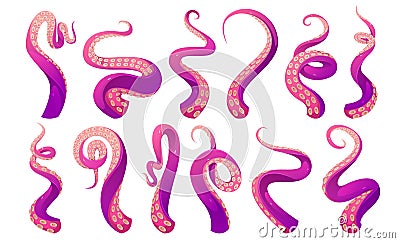 Tentacles of octopus, squid or kraken Vector Illustration