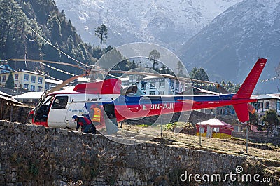 Tenzing-Hillary Airport in Lukla, Nepal. Editorial Stock Photo