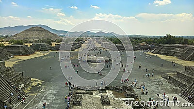 Teotihuacan pyramids is always full of tourist Editorial Stock Photo