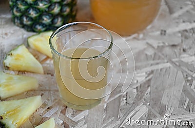 Tepache is a fermented lemonade made from pineapples, sugar and spices Stock Photo