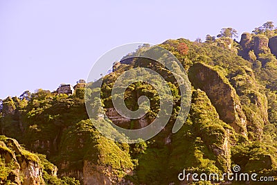 Aztec pyramid in tepoztlan; near cuernavaca morelos, mexico. I Stock Photo