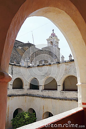 Arches in Tepoztlan convent near cuernavaca, morelos X Stock Photo
