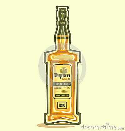 Tequila in the bottle Vector Illustration