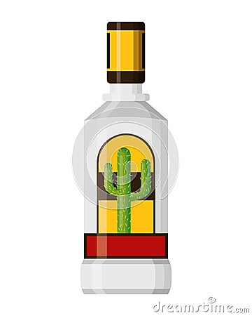 Tequila bottle liquor Vector Illustration