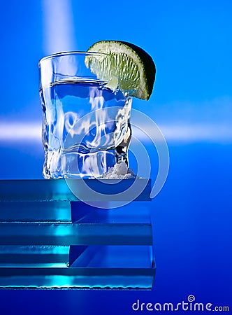 Tequila , lime and salt Stock Photo