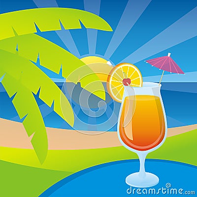 Tequila sunrise Vector Illustration