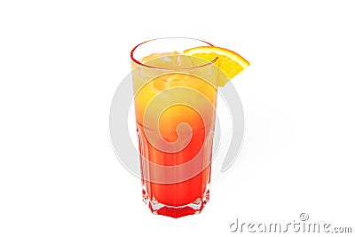 Tequila sunrise cocktail with ice Stock Photo