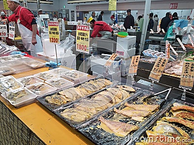 Marinated fish in Teeradomari fish market Editorial Stock Photo