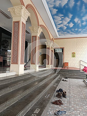 Teras of mosque with blue Sky cloud Editorial Stock Photo